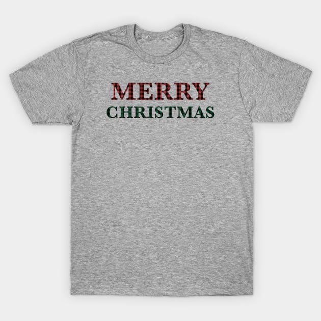 Plaid Merry Christmas T-Shirt by Aeriskate